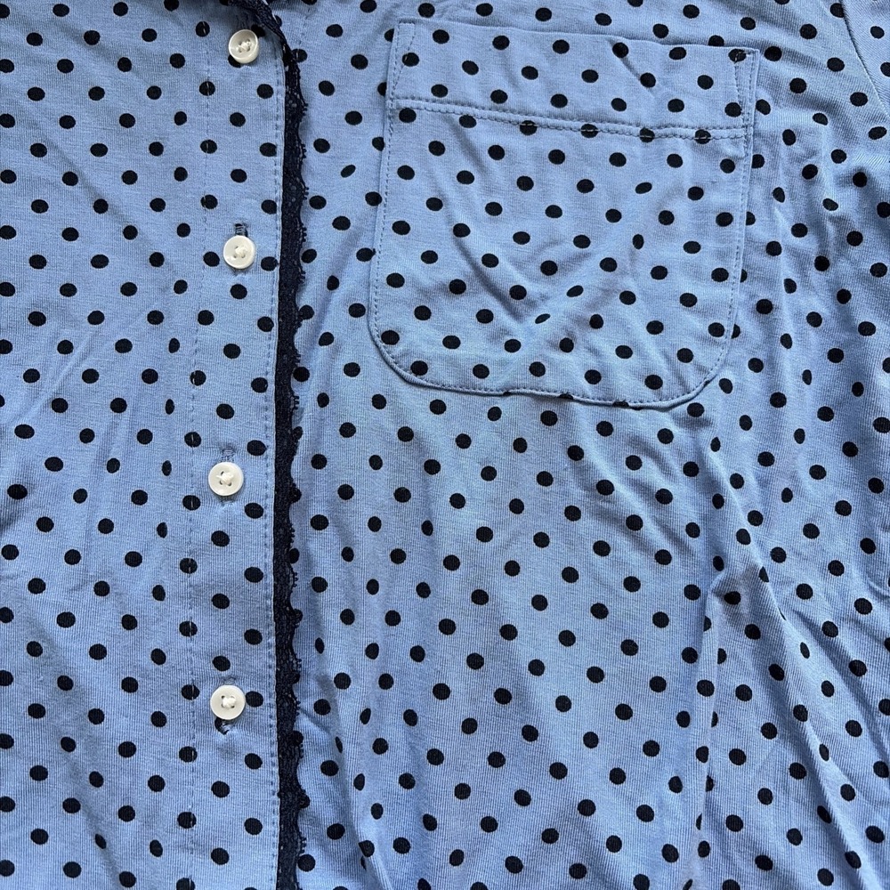 Wild Fable Size Small Notch Collar Top And Shorts Set Olivia Dayton Blue - Dots - Picture 5 of 6